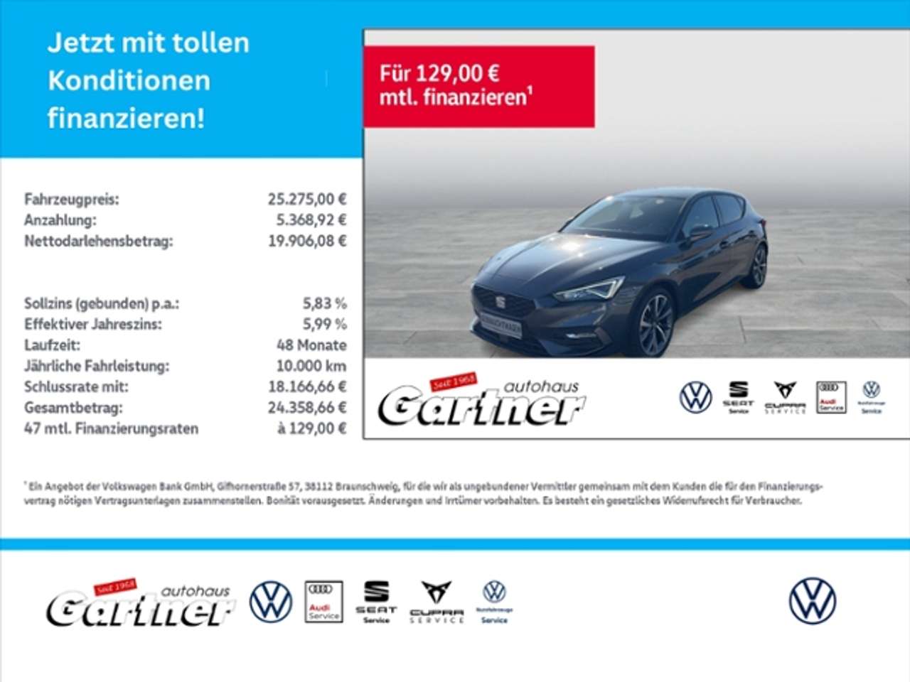 Seat Leon 2024 — FR 1.5eTSI DSG NAVI AHK KAMERA SHZG LED KLIMA ALU
