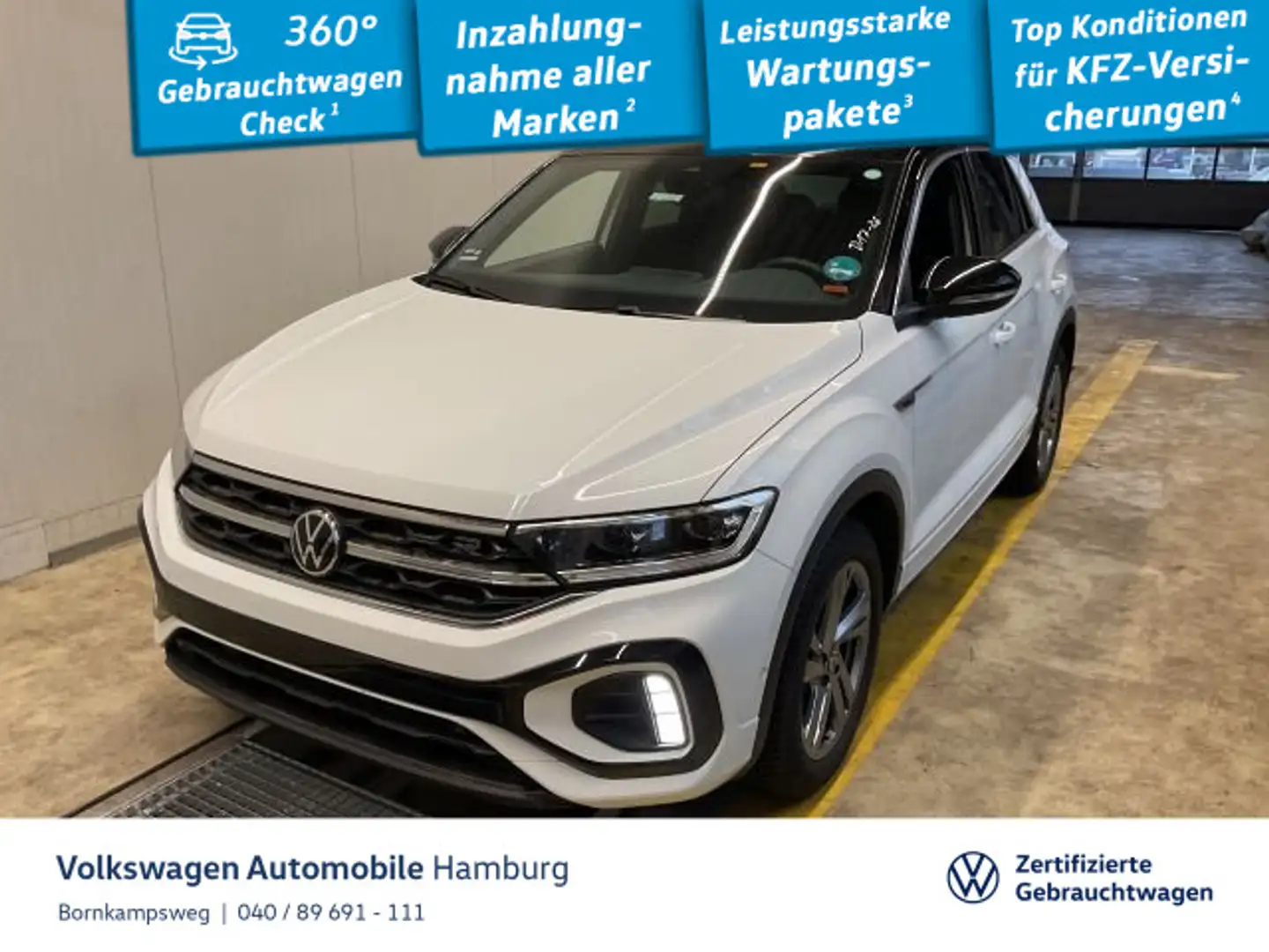 Volkswagen T-Roc 1.5 TSI R-Line DSG AHK Navi Kamera Weiß - 1