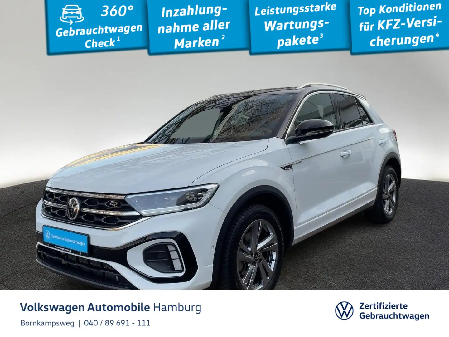 Volkswagen T-Roc 1.5 TSI R-Line DSG AHK Navi Kamera Weiß - 1