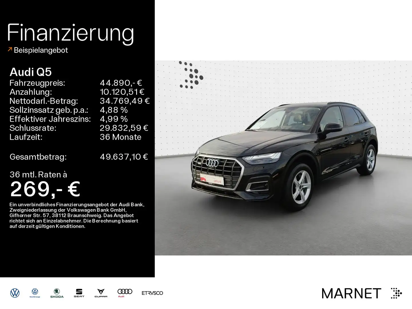Audi Q5 40 TDI quattro*Matrix*HeadUp*Standheizung*AHK Schwarz - 1