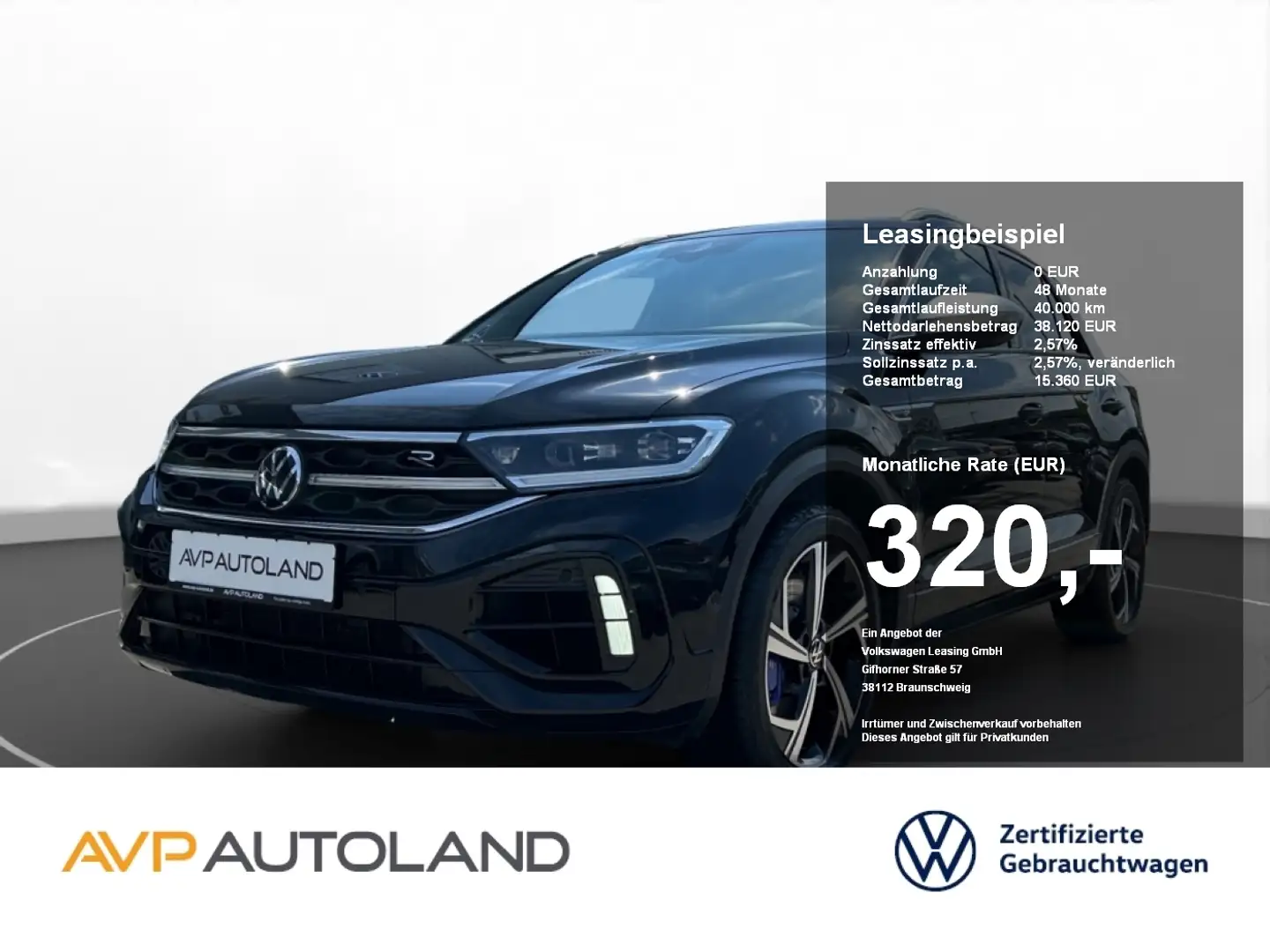 Volkswagen T-Roc R 2.0 TSI DSG 4MOTION | NAVI | LED | ACC | Schwarz - 1