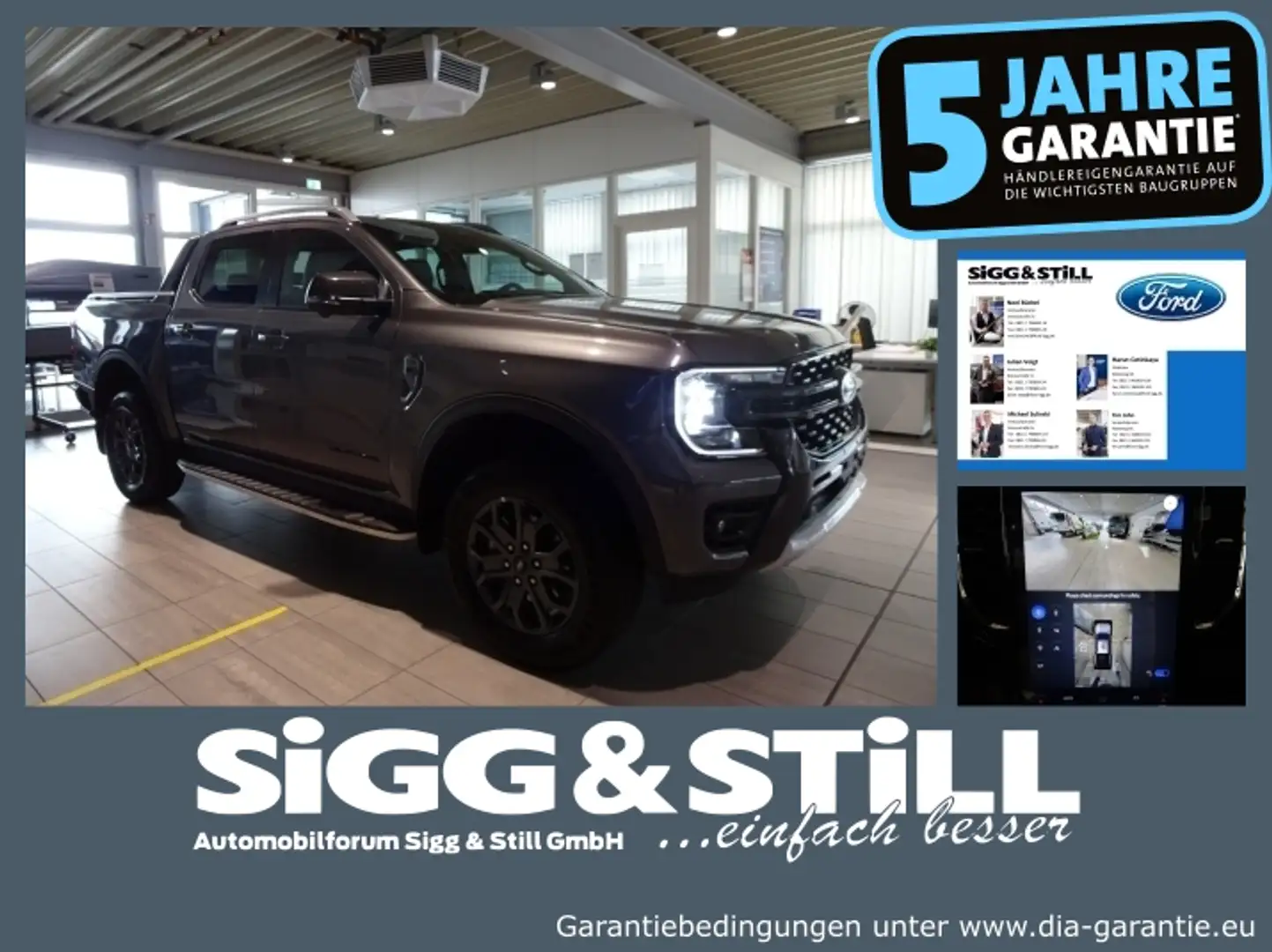Ford Ranger Wildtrak 3.0 DoKa AWD AHK*NAV*ACC*360*B&O Grau - 1