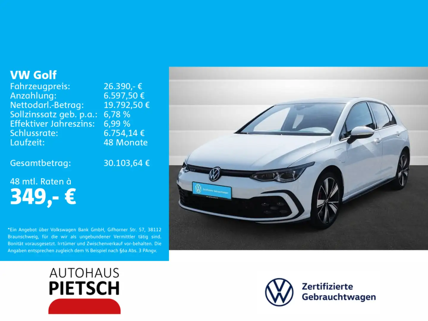 Volkswagen Golf GTE VIII GTE 1.4 eHybrid AHK DCC Matrix Pano Weiß - 1