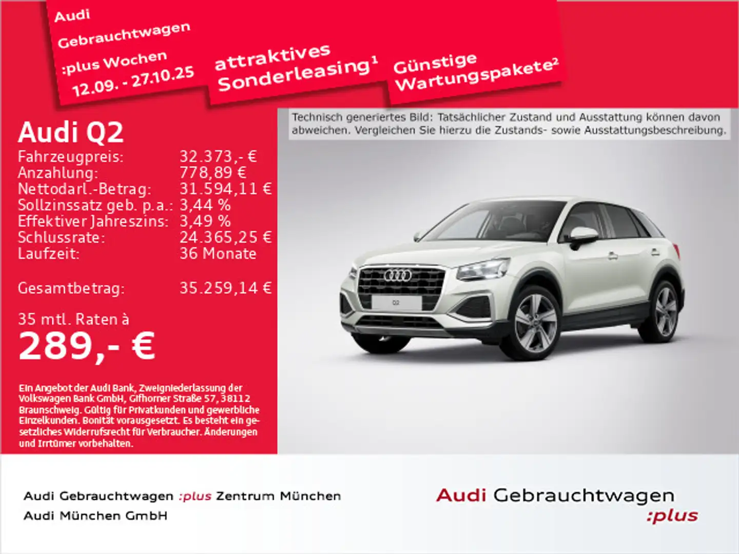 Audi Q2 35 TDI  S tronic Advanced ACC/AHK/Virtual Silber - 1