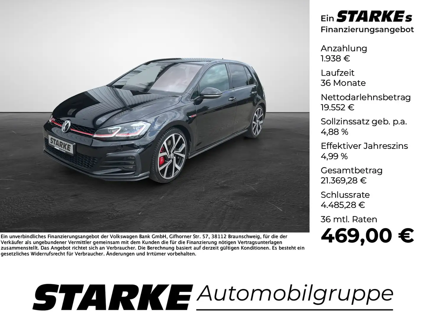 Volkswagen Golf GTI 2.0 TSI DSG Performance Schwarz - 1