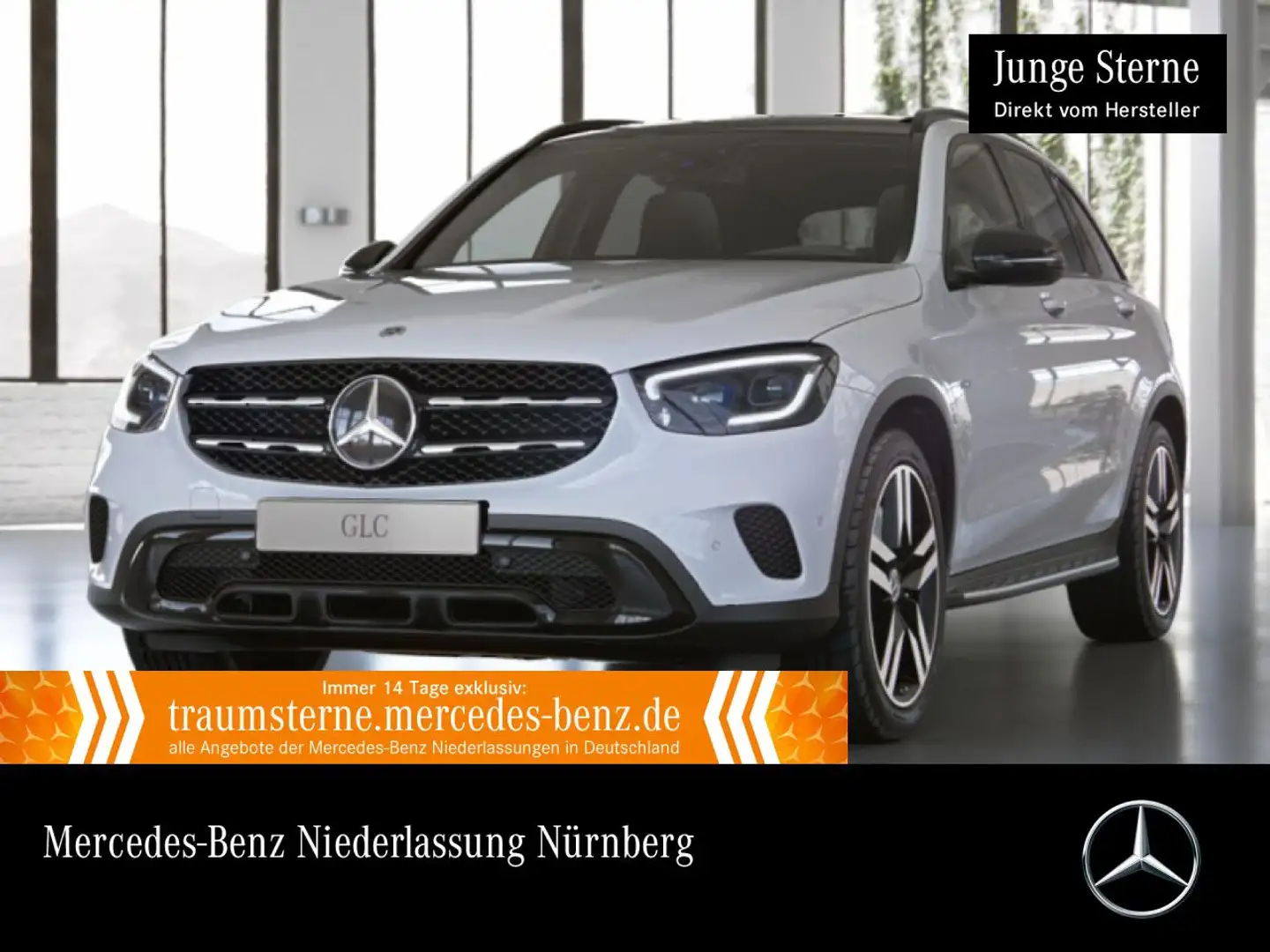 Mercedes-Benz GLC 300 e 4M NIGHT+PANO+AHK+MULTIBEAM+KAMERA+SPUR Weiß - 1