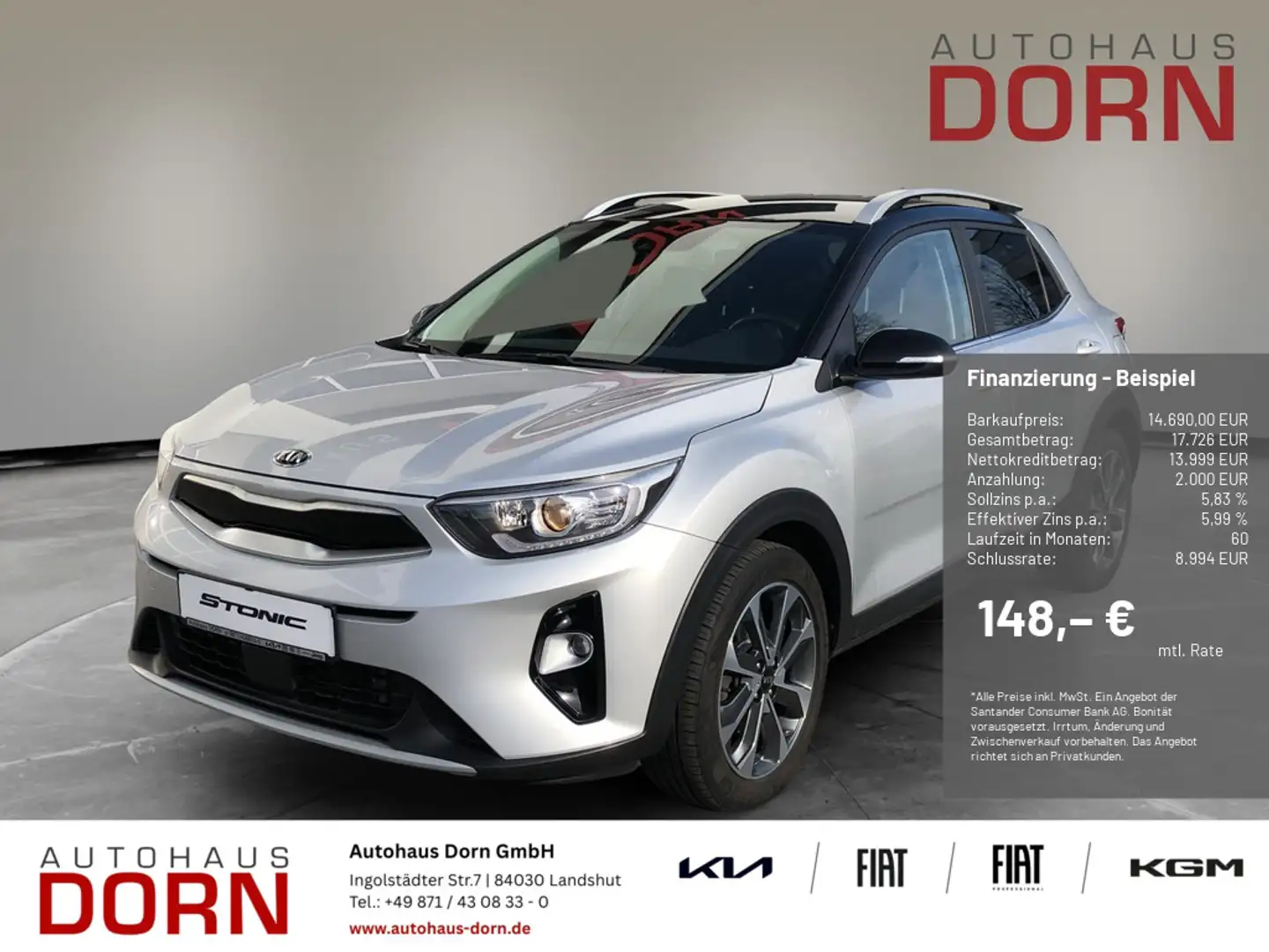 Kia Stonic 1.6D Spirt/ Navi, Rückhrfahrkamera umv. Silber - 1
