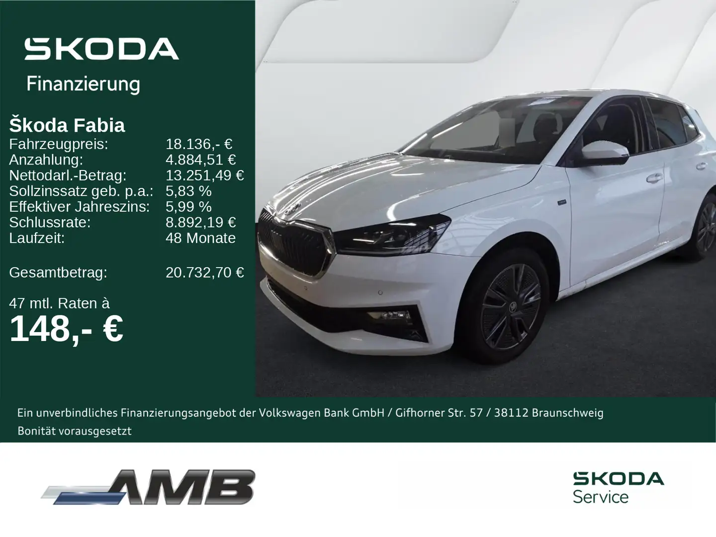 Skoda Fabia Tour 1.0 TSI LED/Sitzhzg/Climatronic/RFKam Weiß - 1