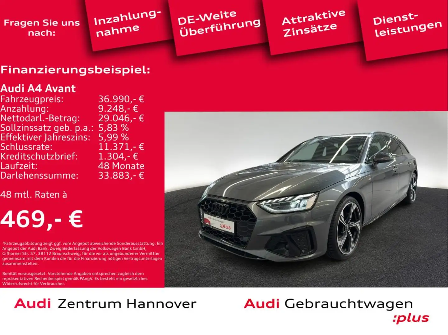 Audi A4 Avant 35 TFSI S line comp. ed. AHK LED Kamera Navi Grau - 2