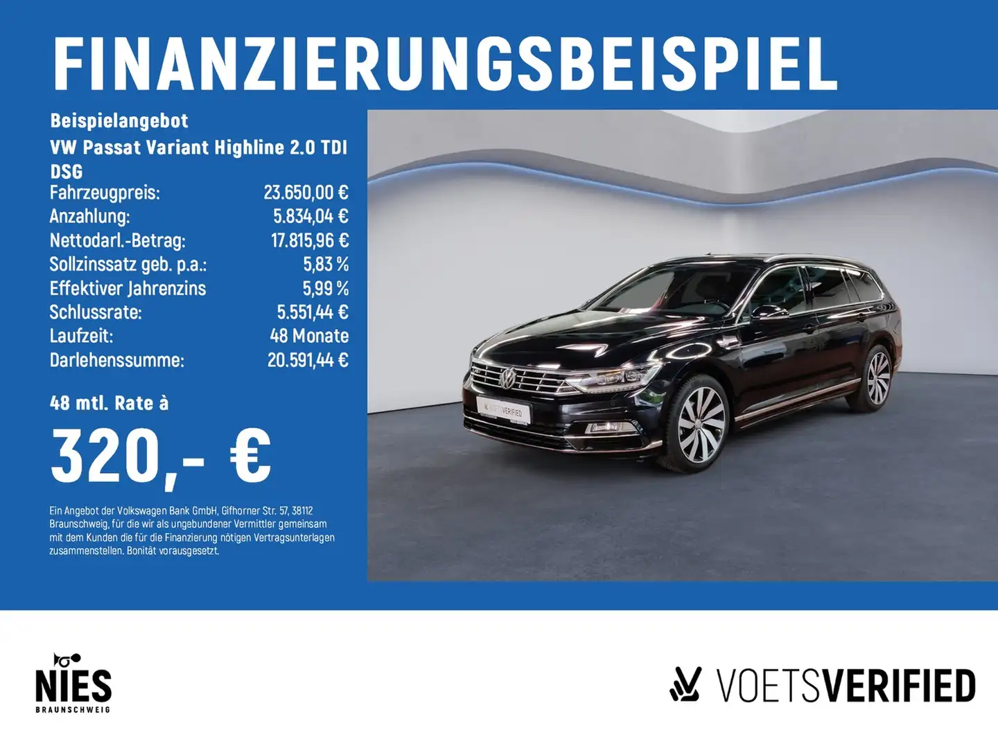 Volkswagen Passat Variant Highline 2.0 TDI DSG AHK+RearView+ACC Schwarz - 2