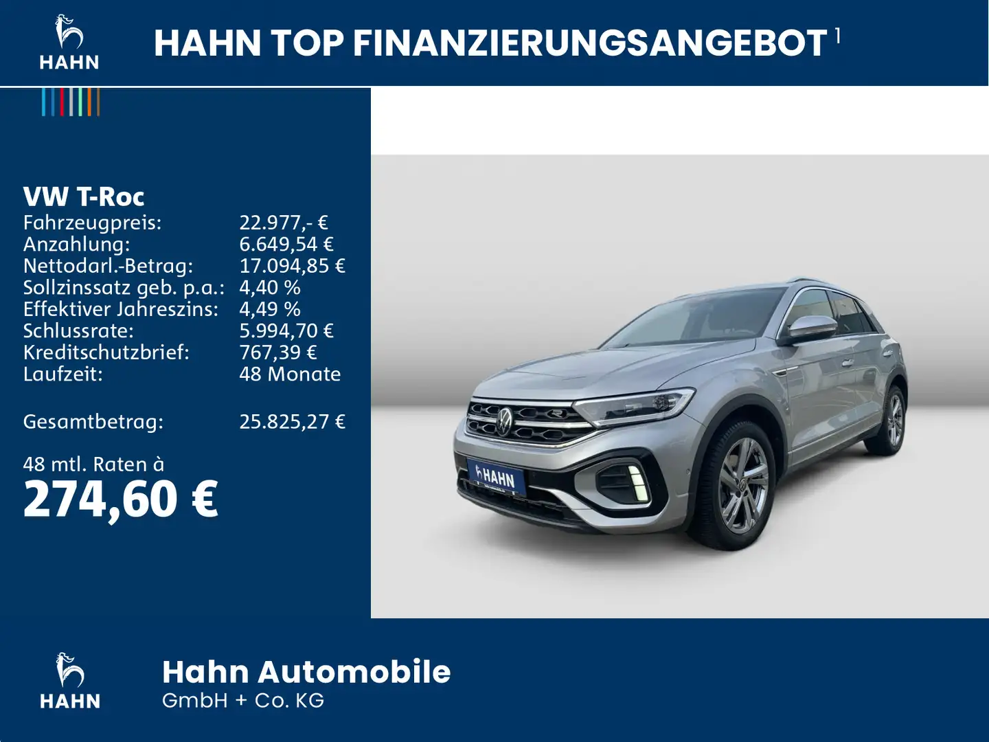 Volkswagen T-Roc 1.0 TSI R-Line LED Navi ACC Sitzhzg Silber - 2