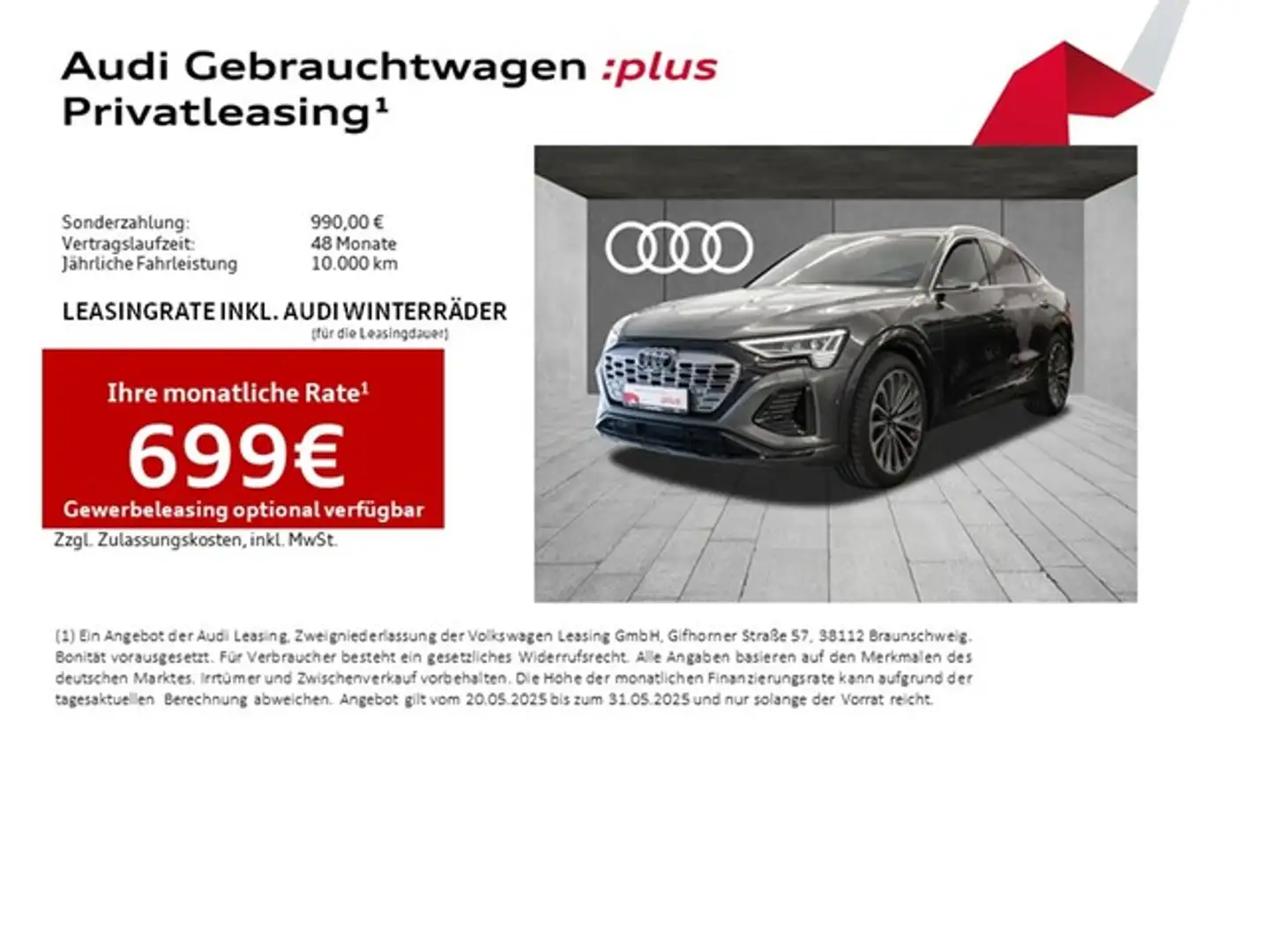 Audi Q8 e-tron Sportback 50 quattro S line LM21 Pano Virt. Spi... Grau - 2
