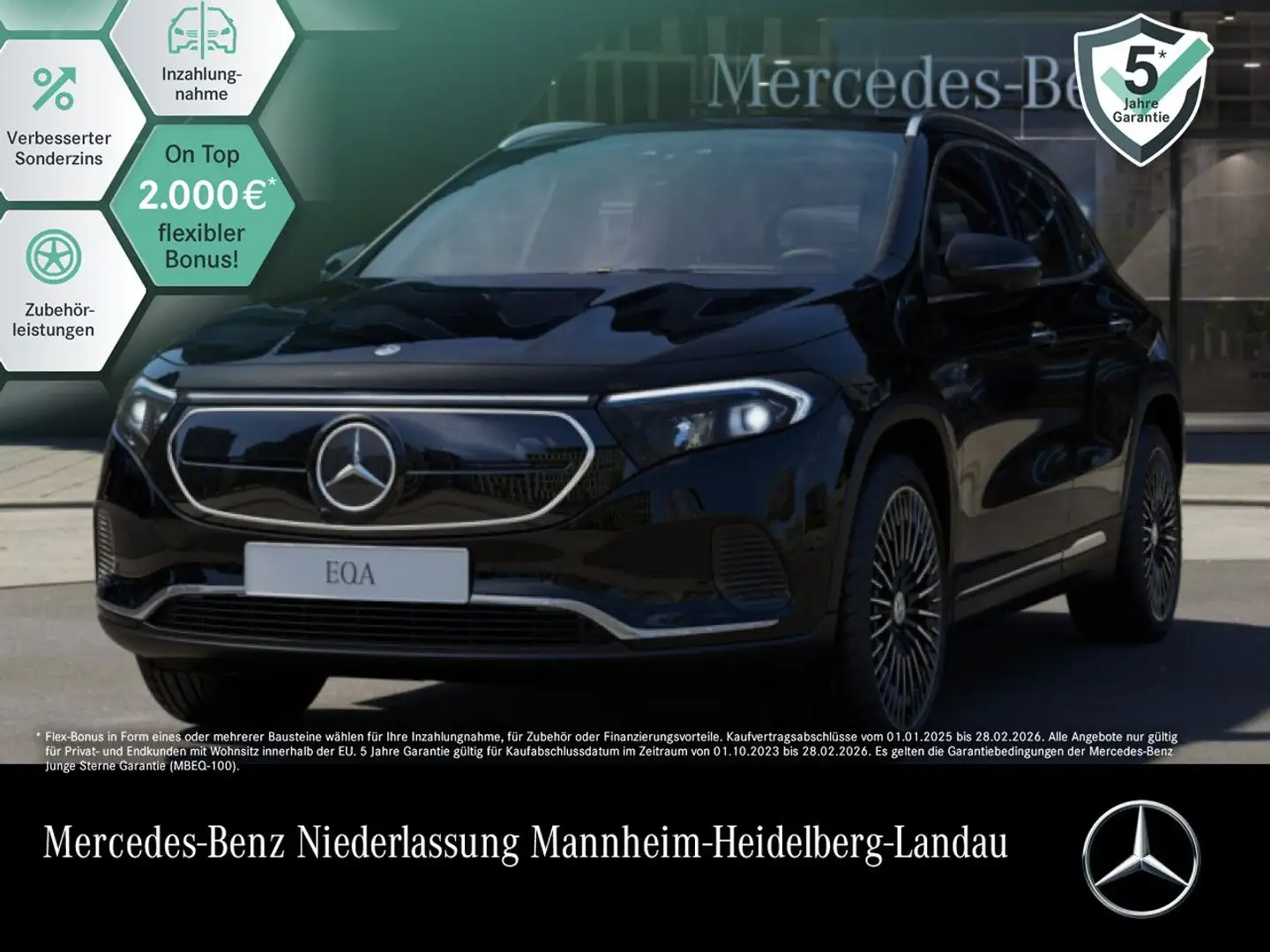 Mercedes-Benz EQA 250 PROG+20"+PLUS-PAKET+PANO+360+MEMORY+HUD Schwarz - 1