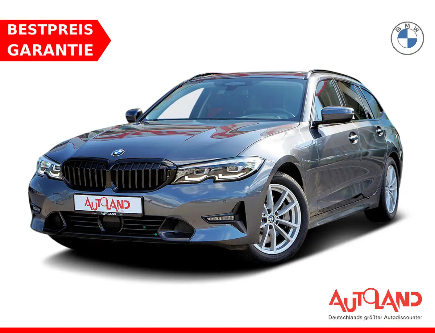 BMW 330 330dA Sport Line LED Navi Panorama ACC Totwinkel Grijs - 1