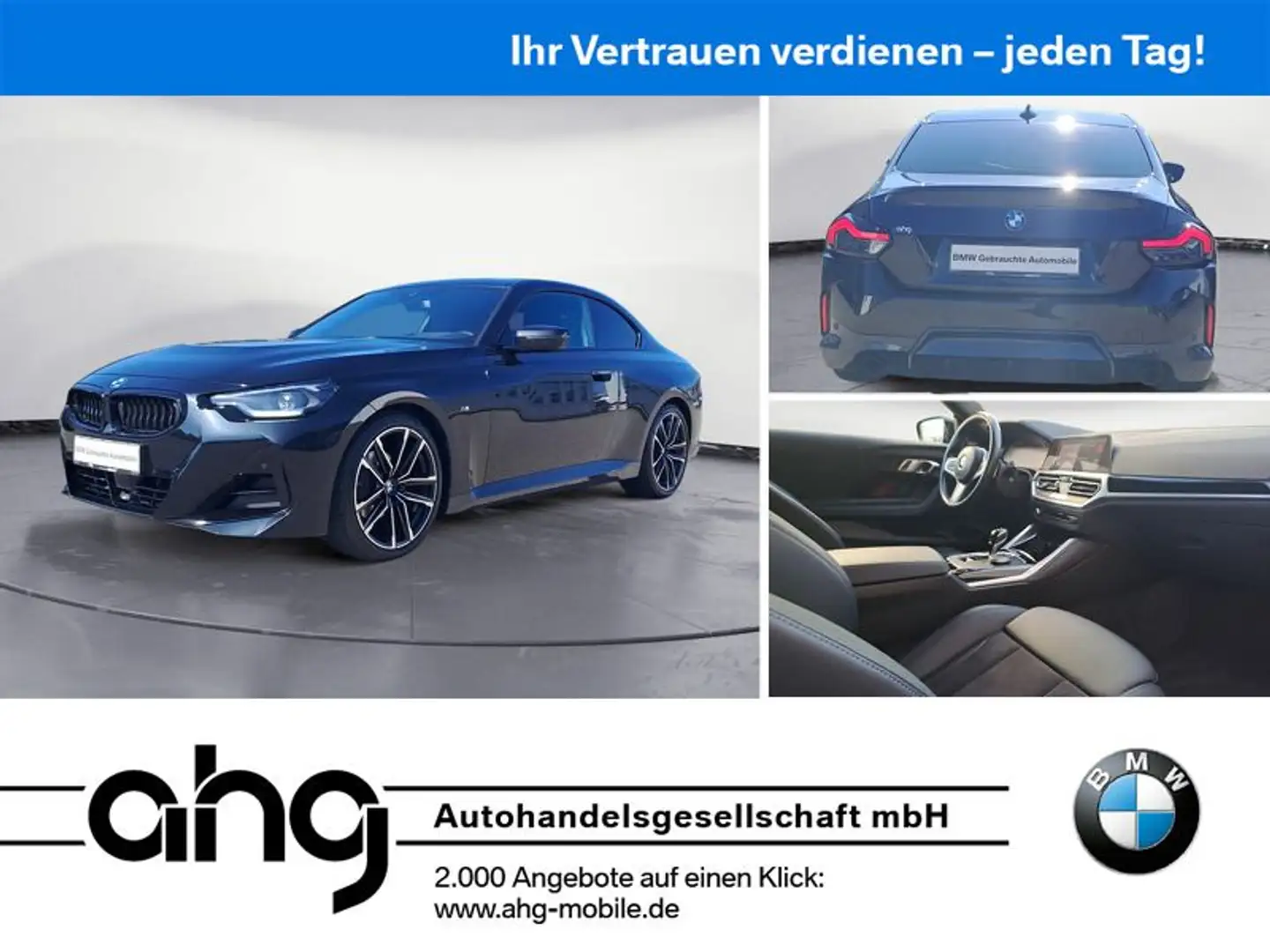 BMW 220 i Steptronic Coupe M Sport Sport Aut. Head-Up Zwart - 1
