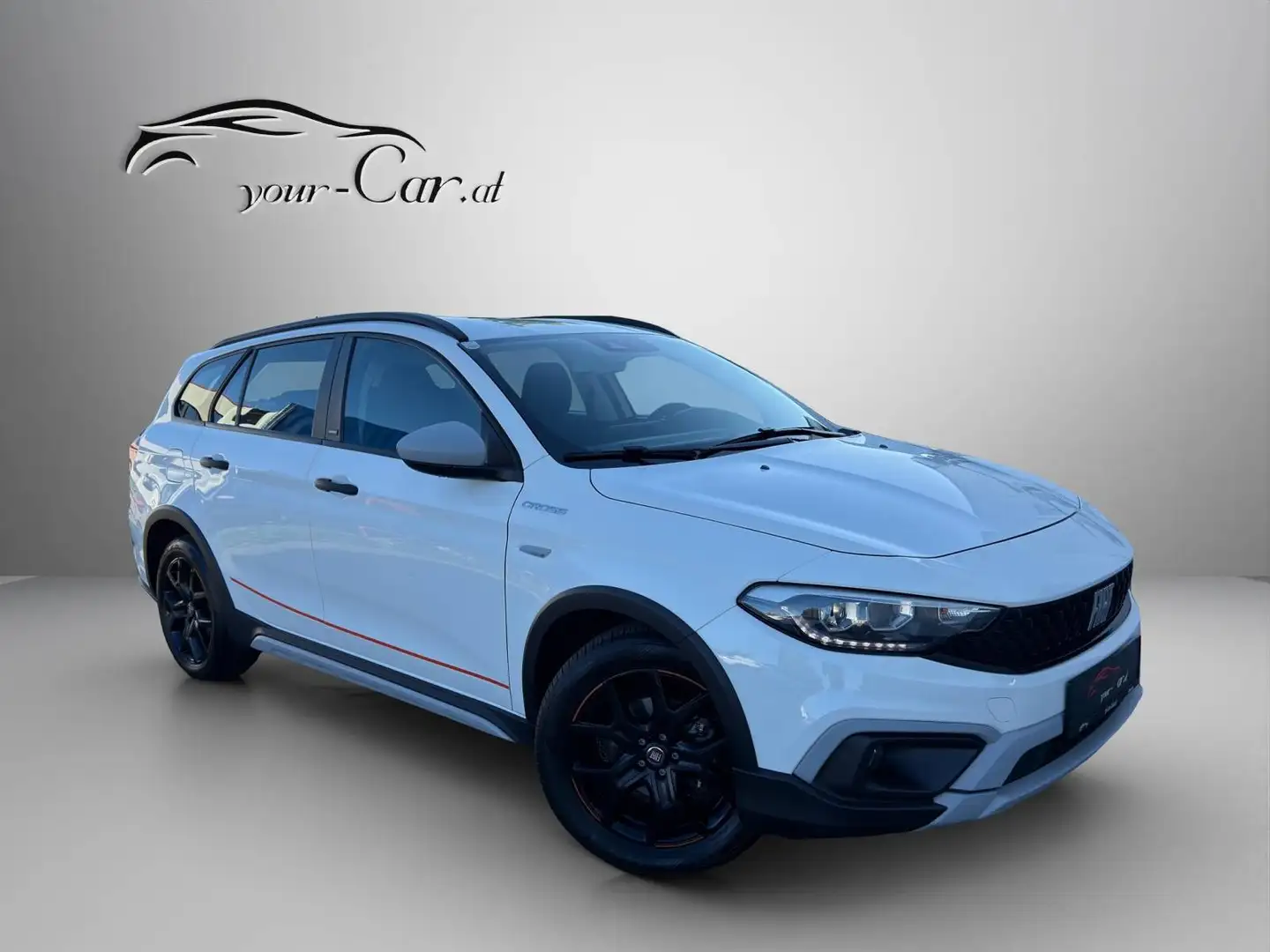 Fiat Tipo Cross Hybrid 130 eDCT7 Garmin *1. Besitz, ACC, LED, SHA, TWA* Weiß - 1