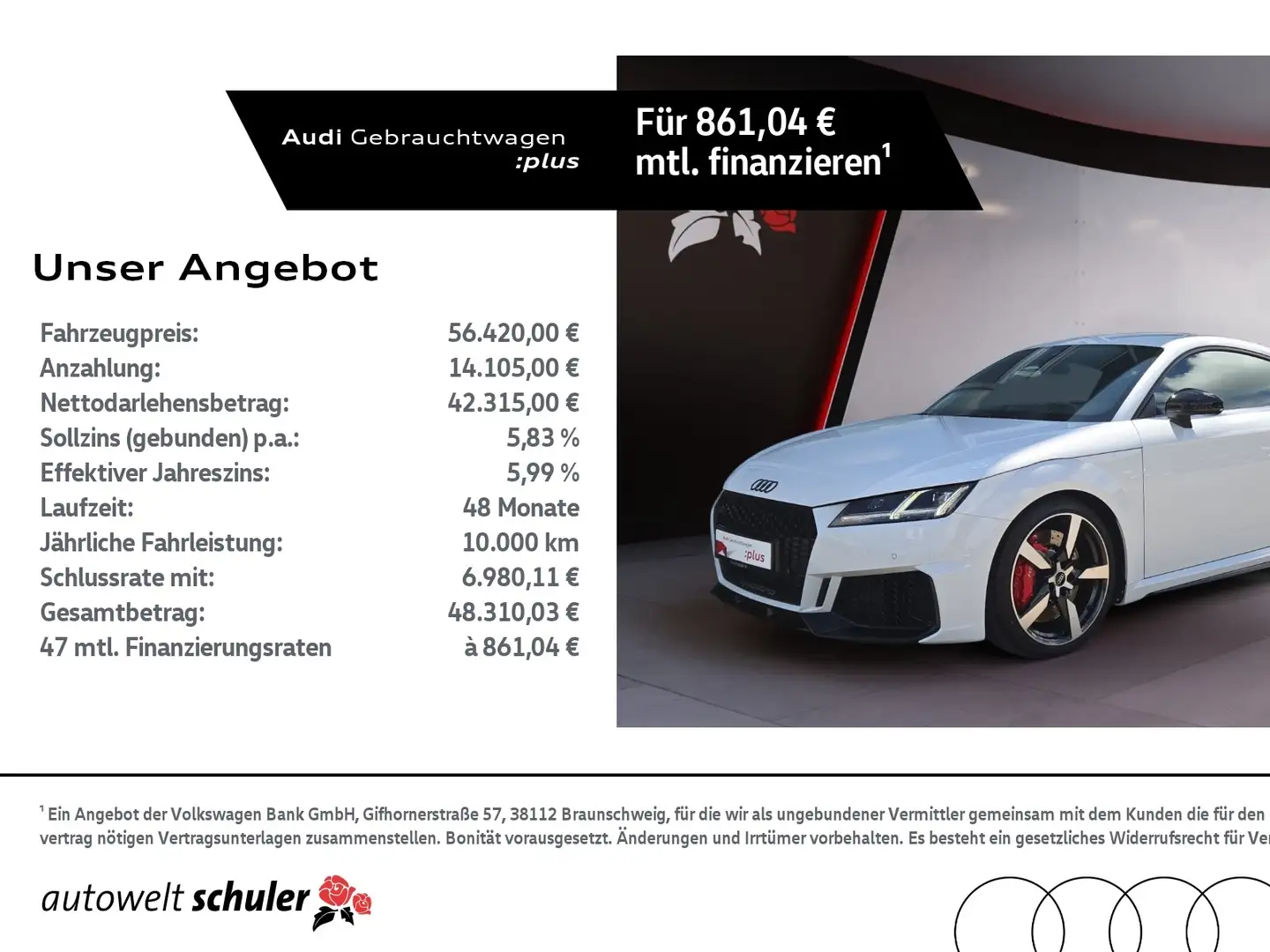 Audi TT RS Coupe 2.5 TFSI quattro 280km/h B&O Navi Matrix-LE Blanco - 1