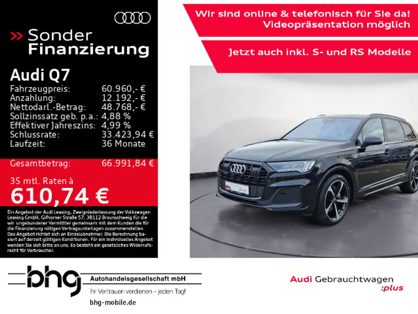Audi Q7 50 TDI quattro tiptronic S line Schwarz - 1