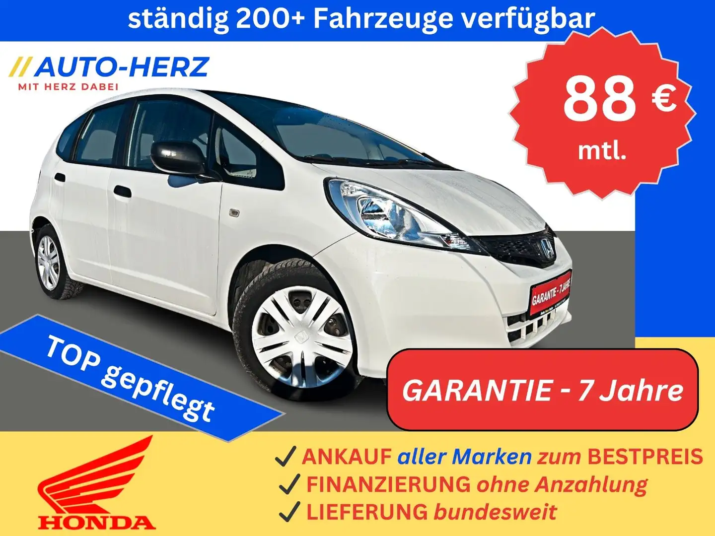 Honda Jazz 1.2 S Cool+AHK+Klima+PDC+Navi+CarPlay Weiß - 1