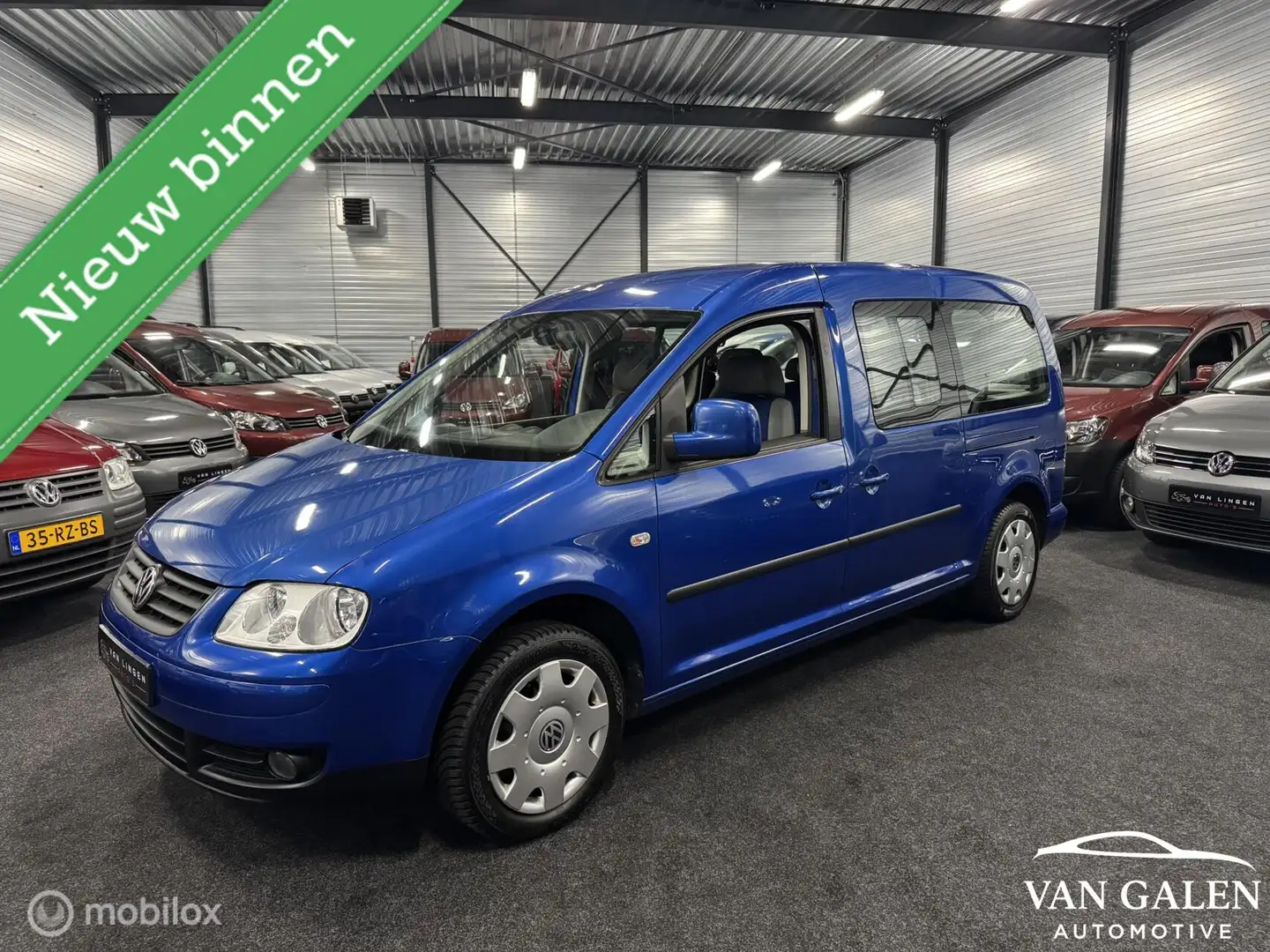 Volkswagen Caddy Maxi 1.6 Comfortline 7p. Airco|Trekhaak|Apk✅ Azul - 1
