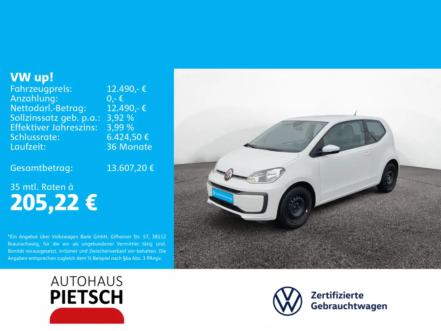 Volkswagen up! move up! 1.0 Weiß - 1