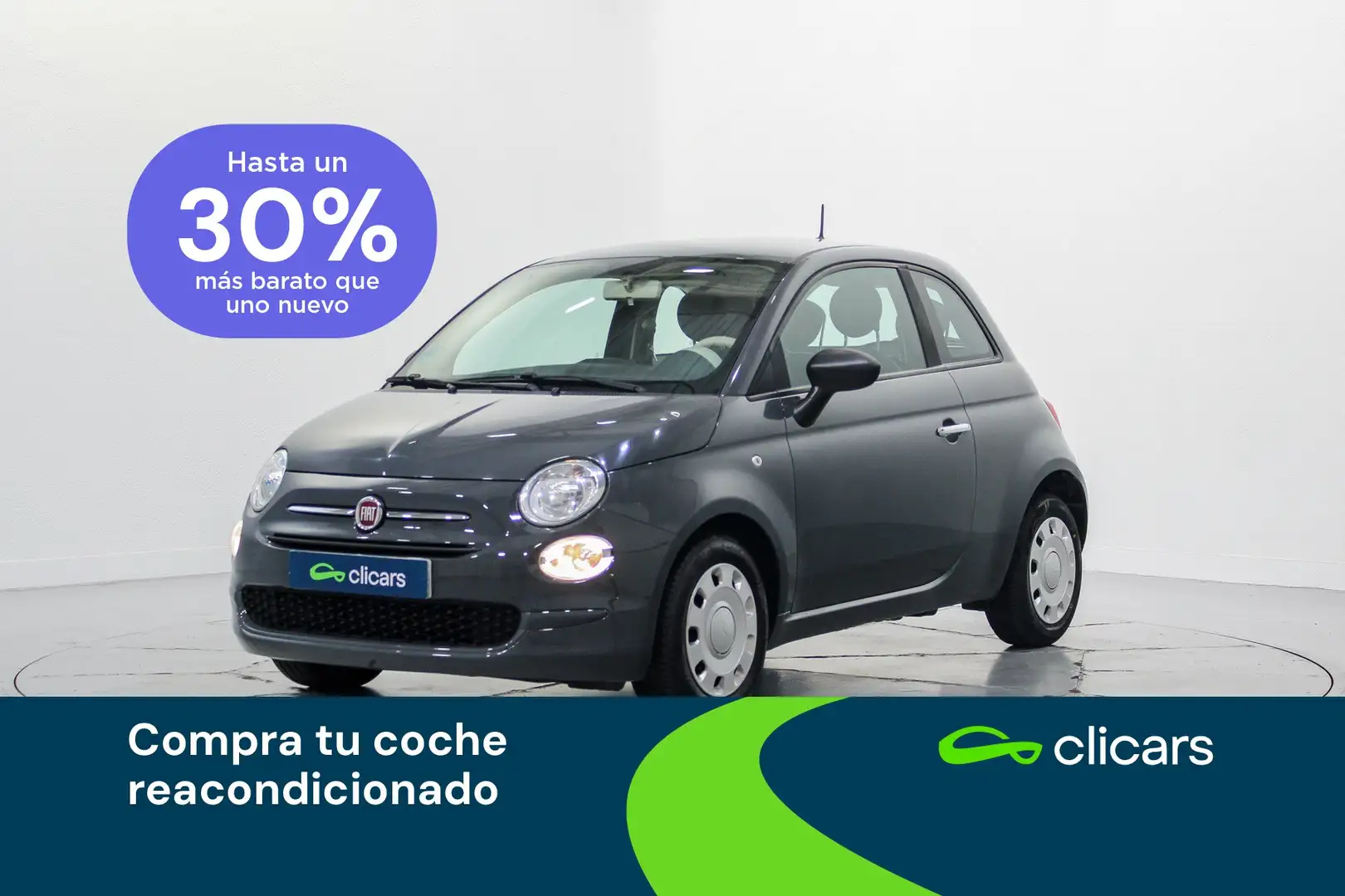Fiat 500 1.0 Hybrid Cult 52kW Gris - 1