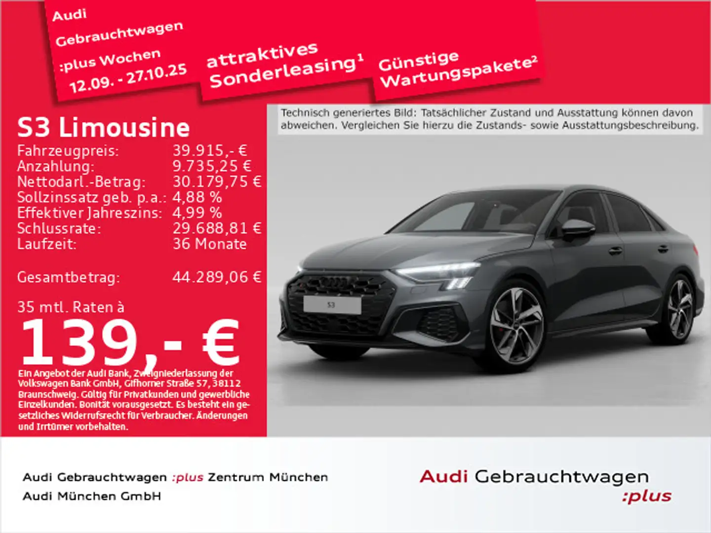 Audi S3 TFSI S tronic ACC/Virtual/Navi+ Grau - 1