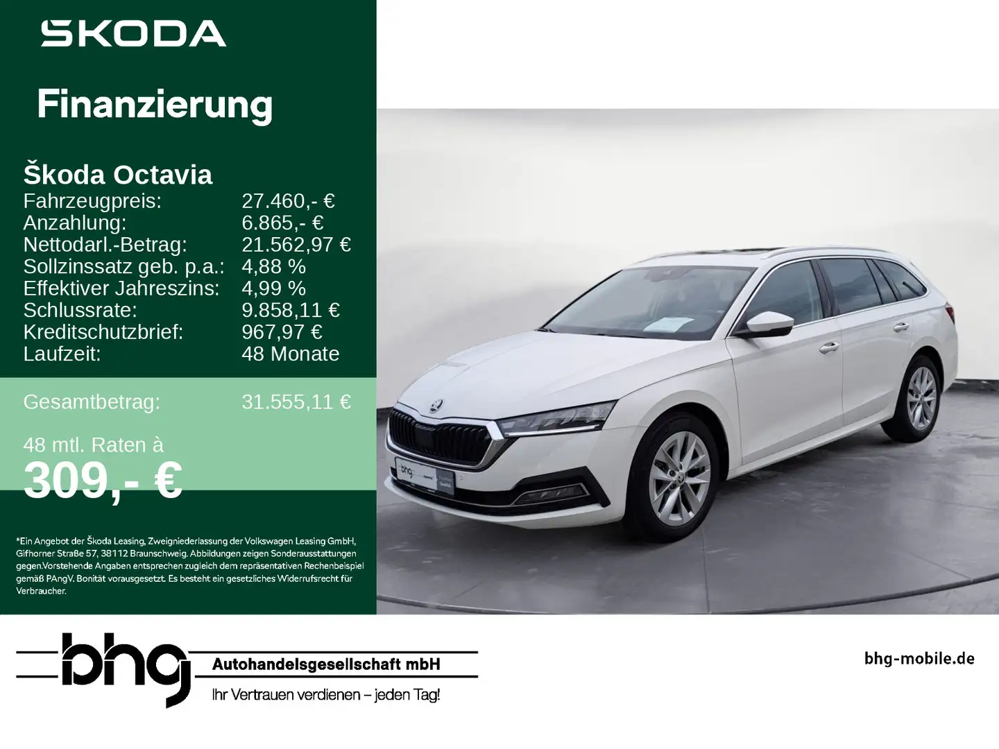 Skoda Octavia Combi 2.0 TDI DSG Style LED-Scheinwerfer Blanc - 1