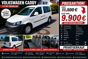 Volkswagen Caddy Trendline 1.6 TDI – 5-Sitzer – 148.000 km – 9.900 € - HU/AU 11/2027 - Guter Zustand!