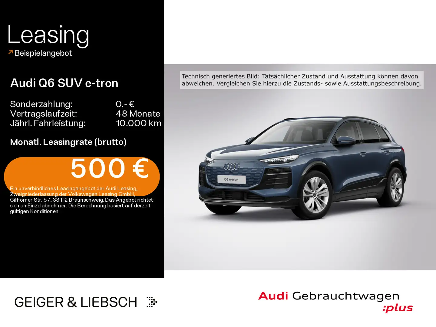 Audi Q6 e-tron performance*NAVI*LED*HUD*B&O*LEDER*SHZ Blau - 1