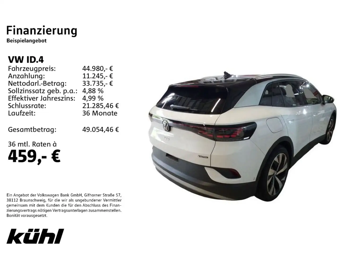 Volkswagen ID.4 Pro 4M IQ.Light/ACC/HuD/360°/App/Navi/AHK Weiß - 2