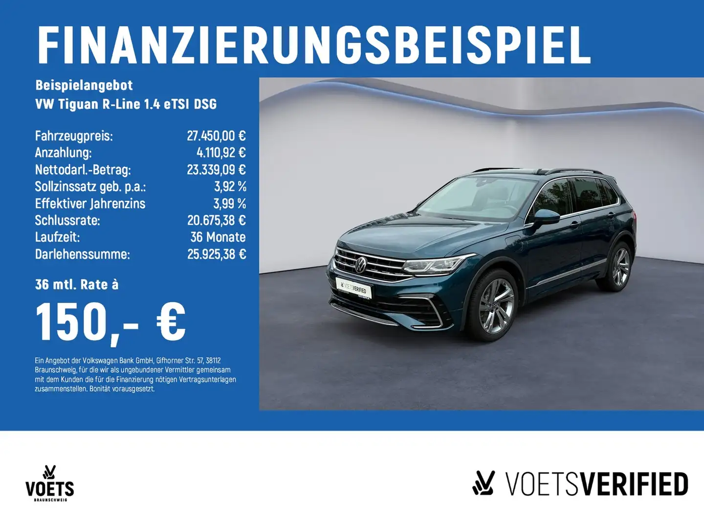 Volkswagen Tiguan R-Line 1.4 eTSI DSG MATRIX-LED+PDC+HuD Blau - 2