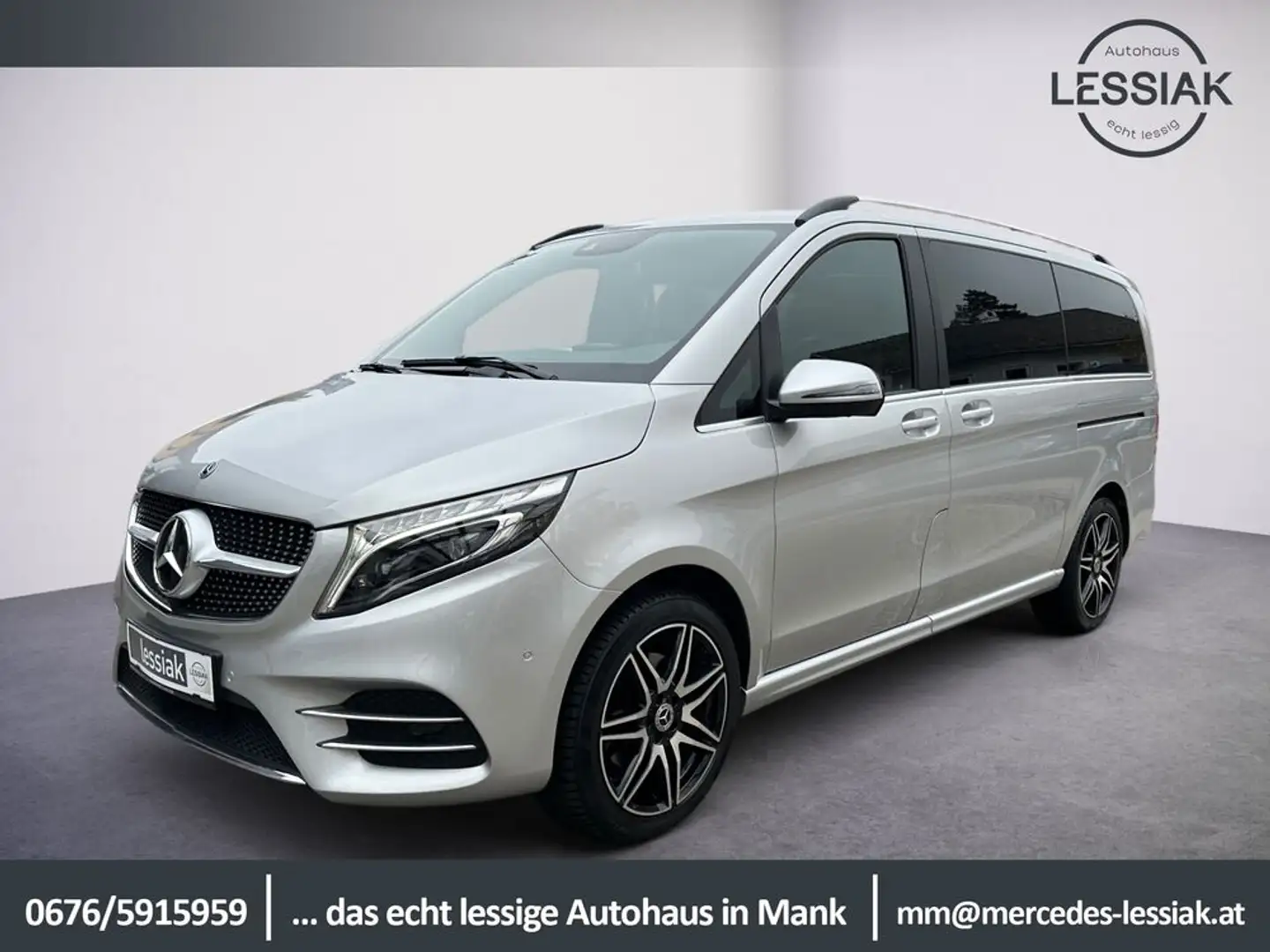 Mercedes-Benz V 300 d 4M lang | Pano | AMG | AHV | Fahrass. usw. Ezüst - 1
