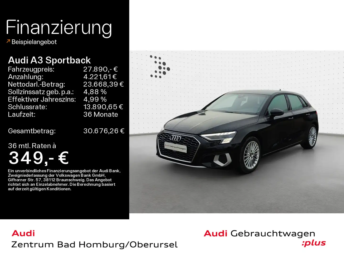 Audi A3 Advanced 40 TDI quattro*Navi*Matrix Schwarz - 1