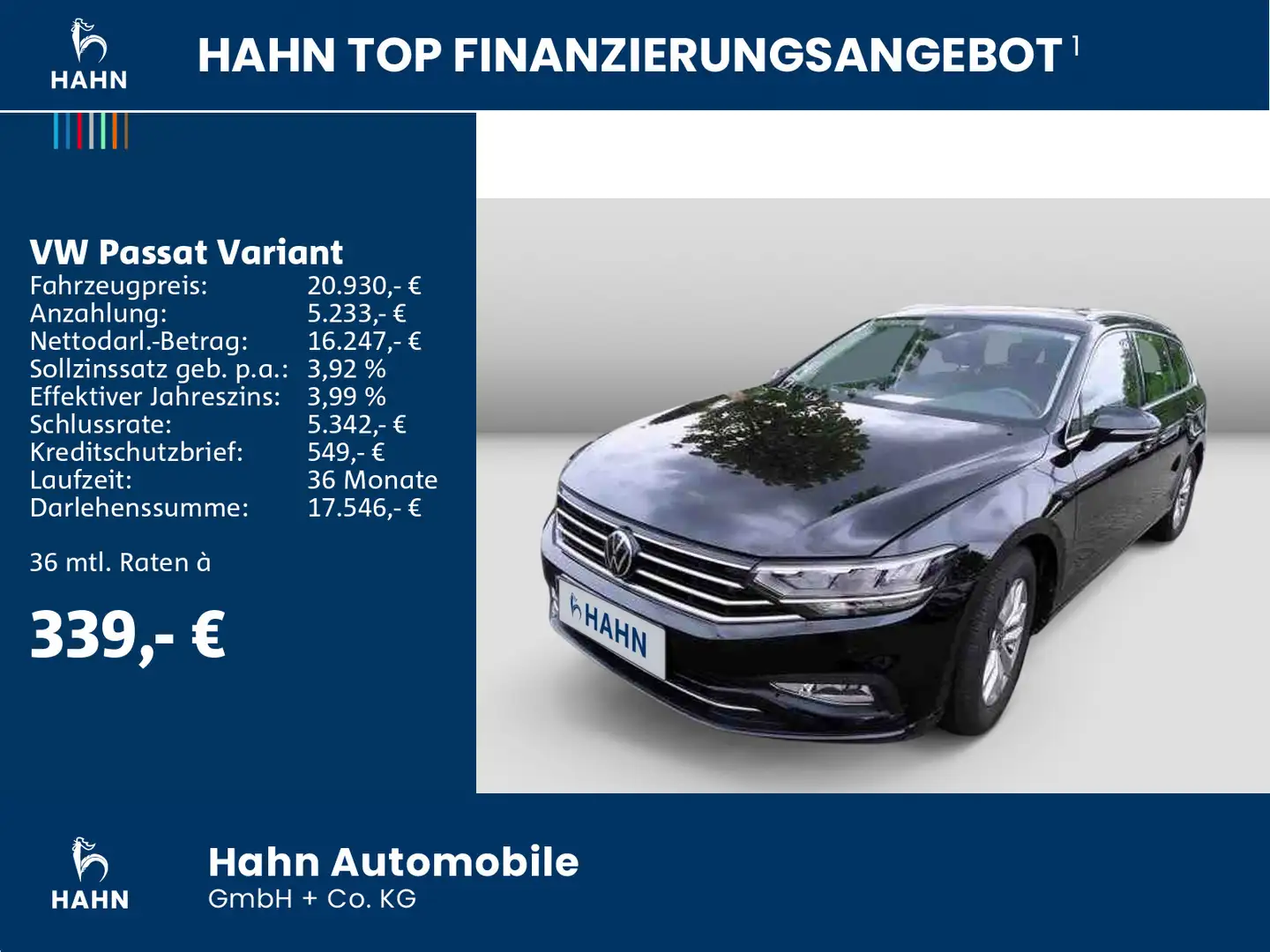 Volkswagen Passat Variant 2.0TDI Business AHK Cam LED Navi Zwart - 2