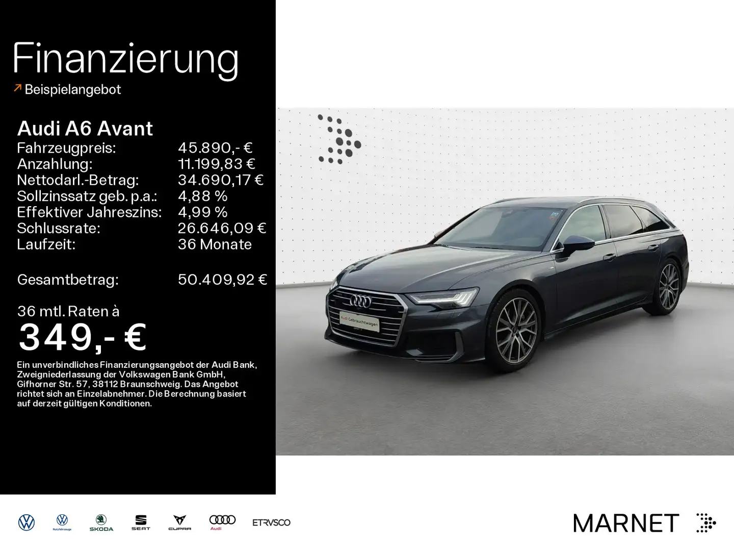 Audi A6 Sport 55 TFSI quattro S line*Navi*Matri Grau - 1