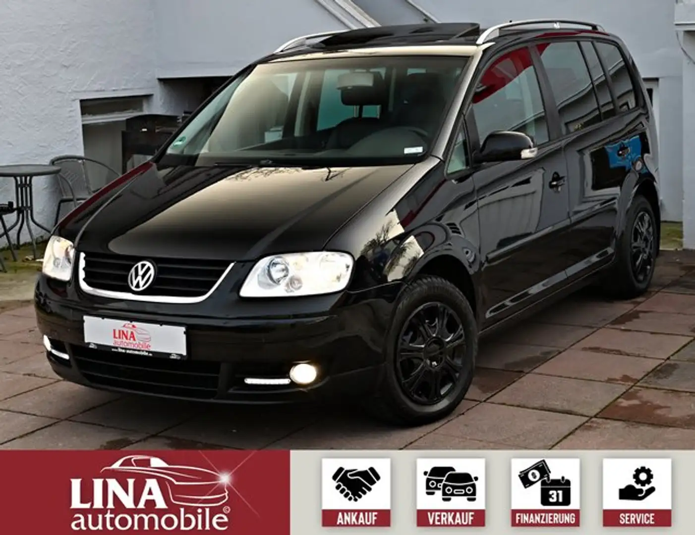 Volkswagen Touran 2.0 Aut. 7SITZE*el.SD*NaviDVD*Leder*AHK* Black - 1