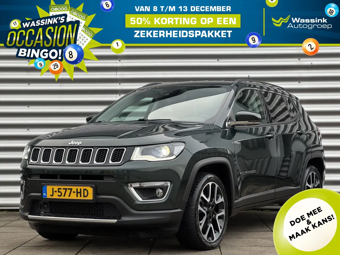 Jeep Compass 1.3 MultiAir 150pk Automaat Limited | Navigatie | Groen - 1