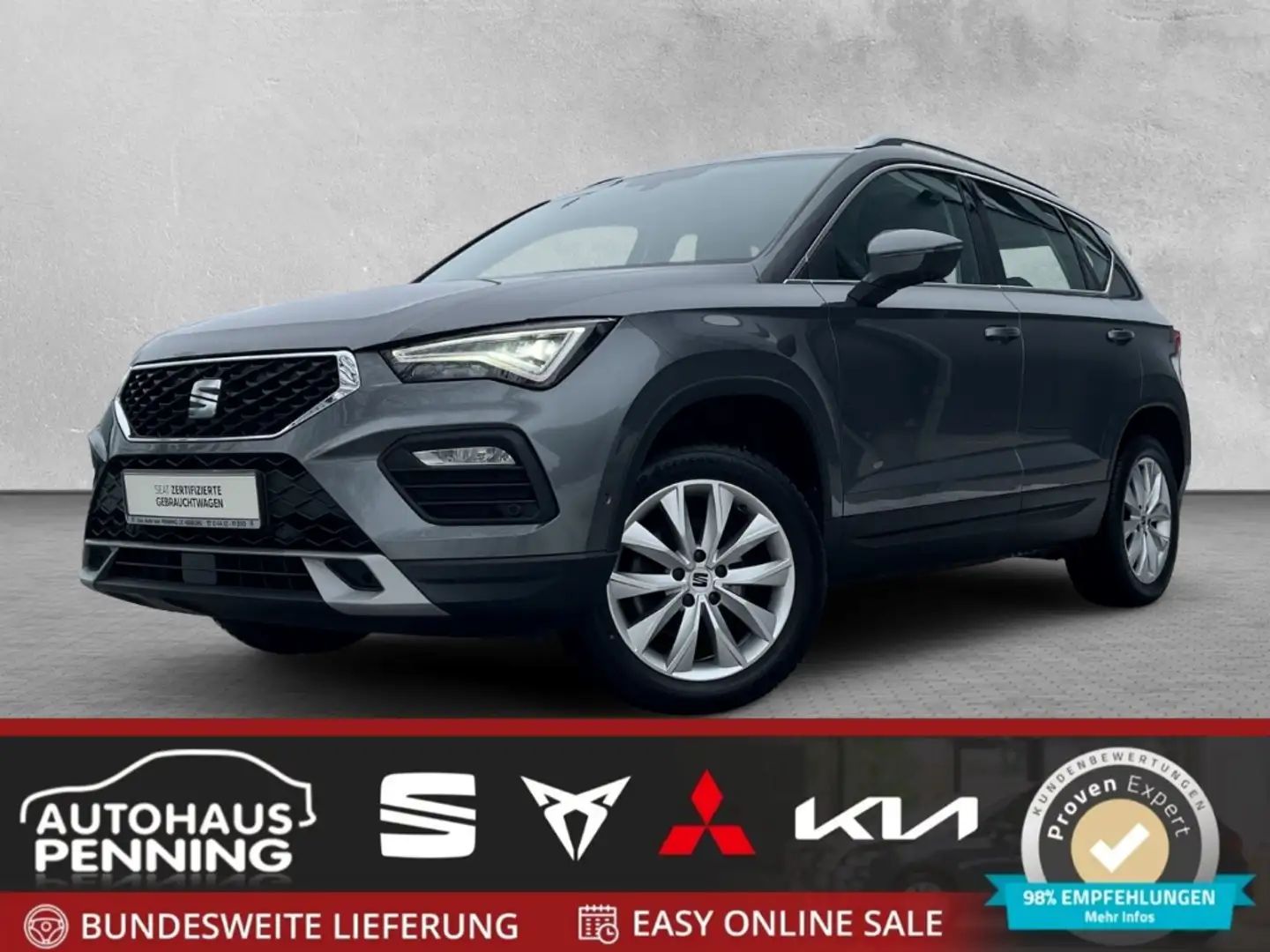 SEAT Ateca Style 1.0 TSI AppleCarPlay LED PDC KAMERA AHK-Schw Grau - 1
