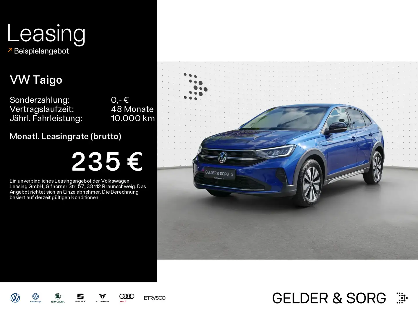 Volkswagen Taigo Life Goal 1.0 TSI Pano*LED*AHK*virtual*DAB Blau - 1