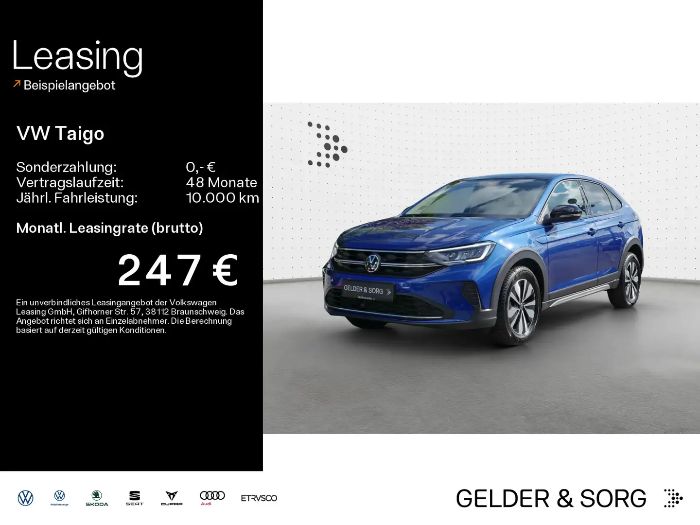 Volkswagen Taigo Life Goal 1.0 TSI Pano*LED*AHK*virtual*DAB Blau - 1