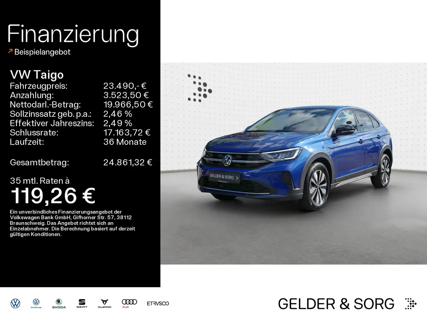 Volkswagen Taigo Life Goal 1.0 TSI Pano*LED*AHK*virtual*DAB Blau - 1