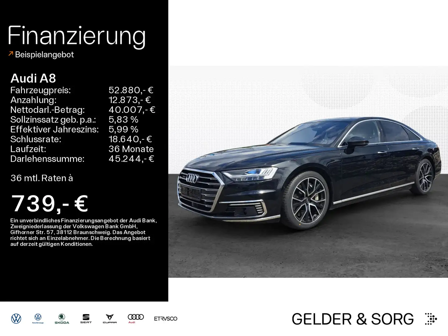 Audi A8 60 TFSIe *MASSAGE*B&O*PANO*SOFTCLOSE*360 Noir - 1