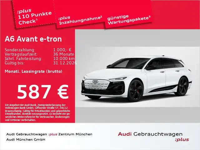 Audi A6 e-tron S line 0.25% AHK/Luftf./TechPro/