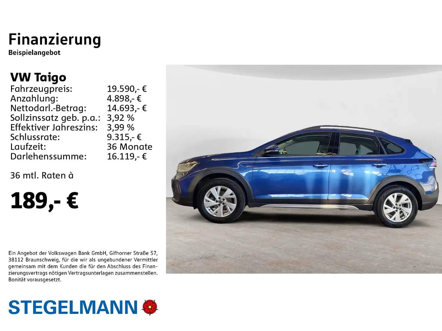 Volkswagen Taigo 1.0 TSI Life LED*Navi*Sitzheizung* Blau - 2