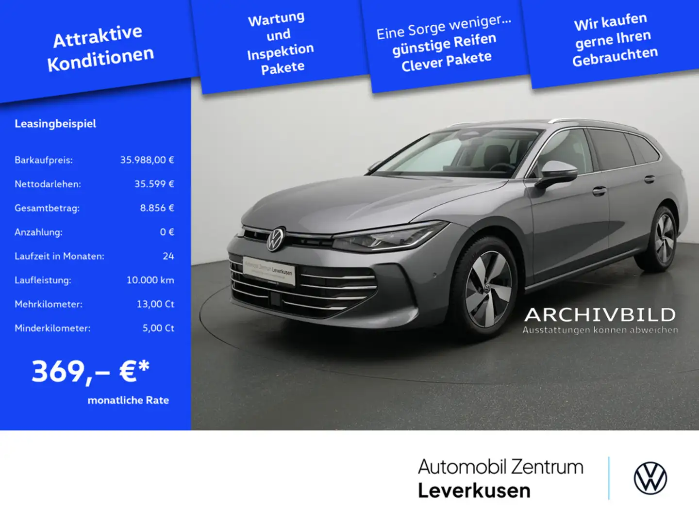 Volkswagen Passat Business PANO MATRIX HUD LEDER ACC NAV Grau - 1