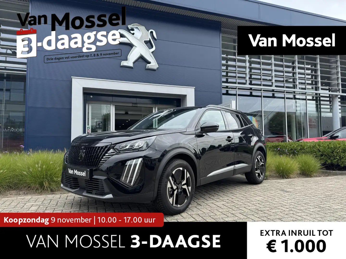 Peugeot 2008 1.2 Hybrid 136 Allure Voorraad l Vision Pack l Dri Zwart - 1