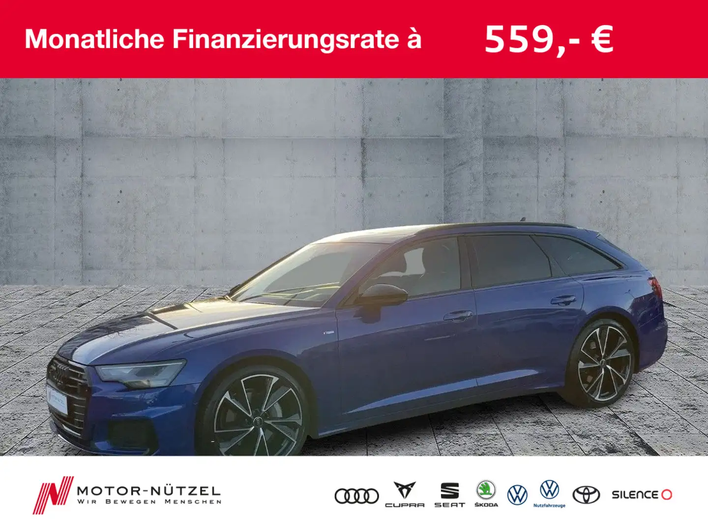 Audi A6 45 TFSI QU S-LINE LED+NAVI+HuD+AHK+360° Blau - 1