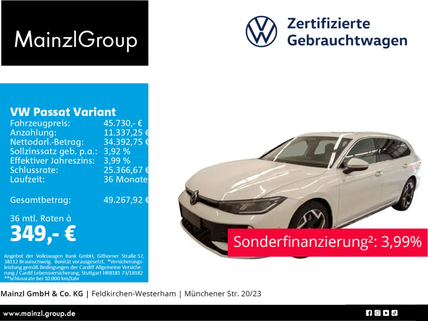 Volkswagen Passat Variant 2.0 TDI 4M DSG R-Line AHK Pano Weiß - 1