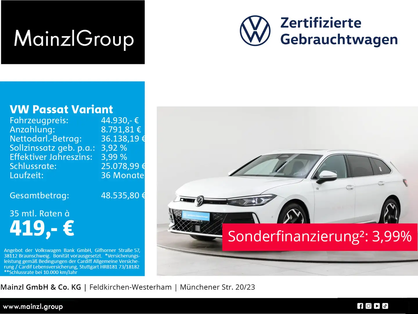 Volkswagen Passat Variant 2.0 TDI 4M DSG R-Line AHK Pano Weiß - 1
